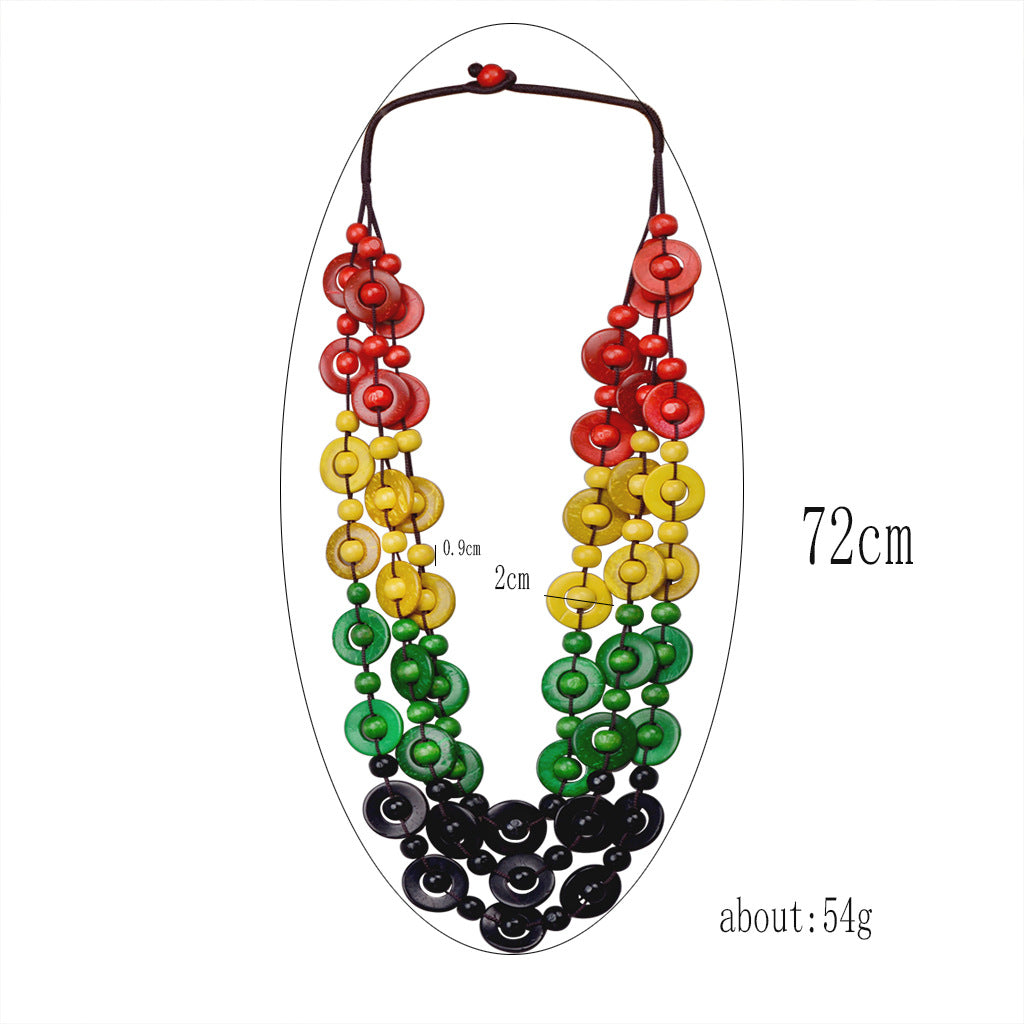 Ethnic Style Beaded Coconut Shell Tribe Necklaces