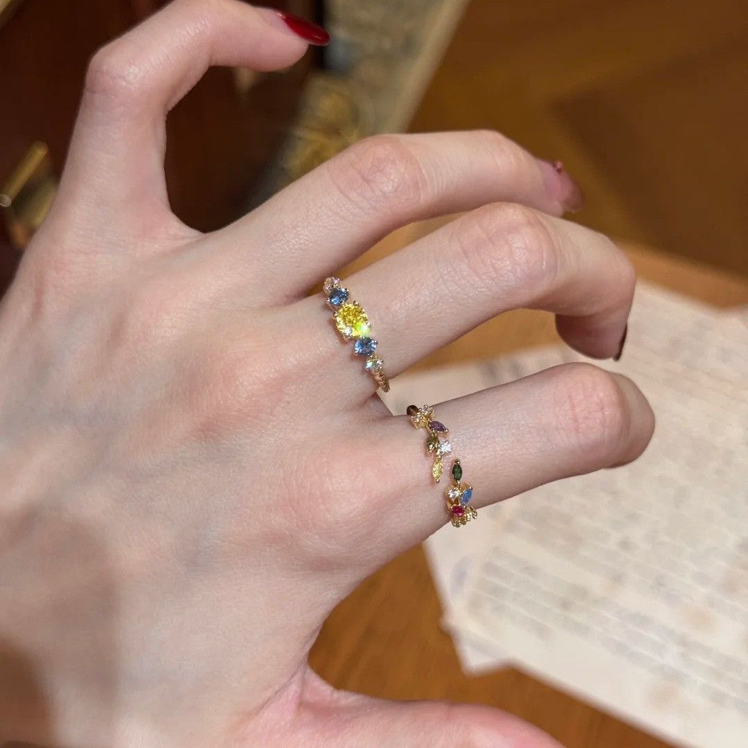 Female Style Unique Niche Design Twin Ring