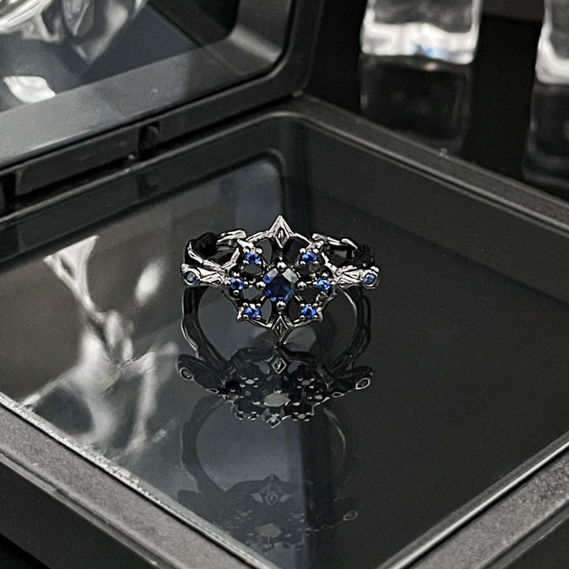 Diamond Open Female Retro Minority Personality Bow Rings