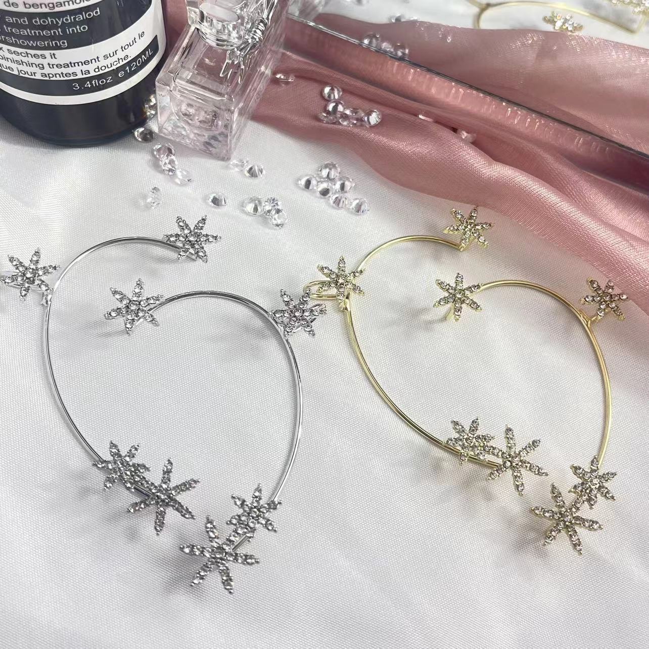 Fairy Flash Snowflake Ear Hanging Lin Earrings