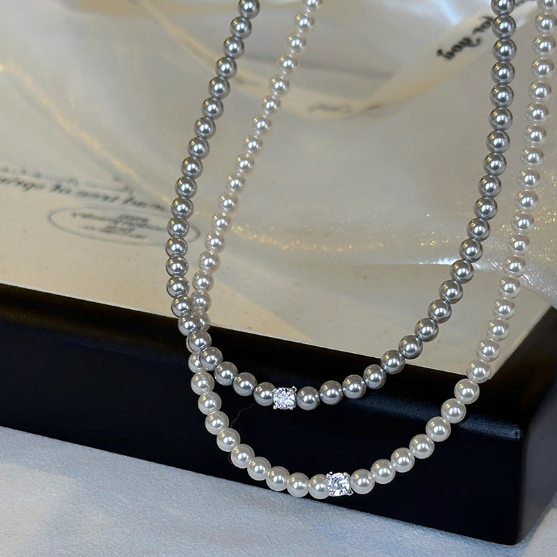 Women's Style Vintage Pearl Zircon Light Luxury Necklaces