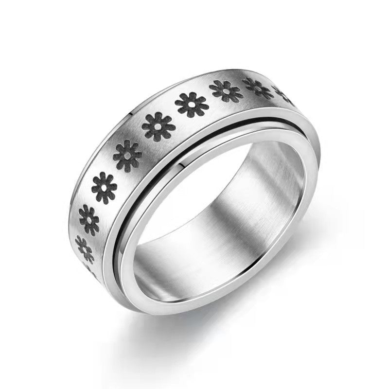 Personality Rotating Decompression Stainless Steel Corrosion Smear Oil Ring