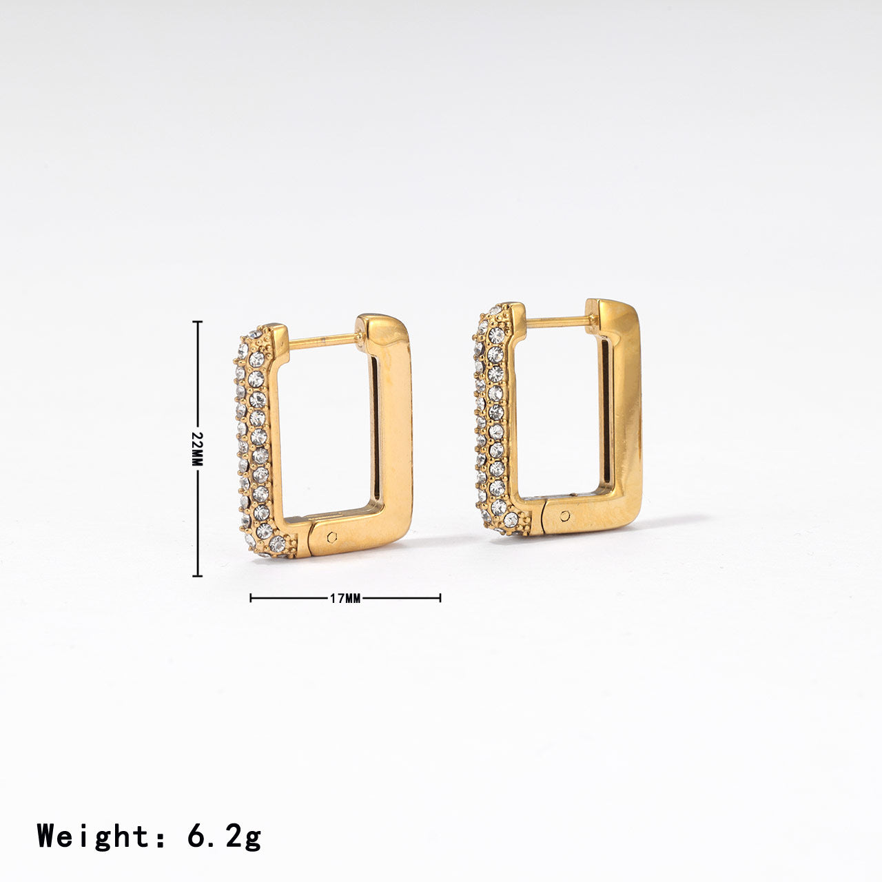 Square Fashion Ear Clips Advanced Design Earrings