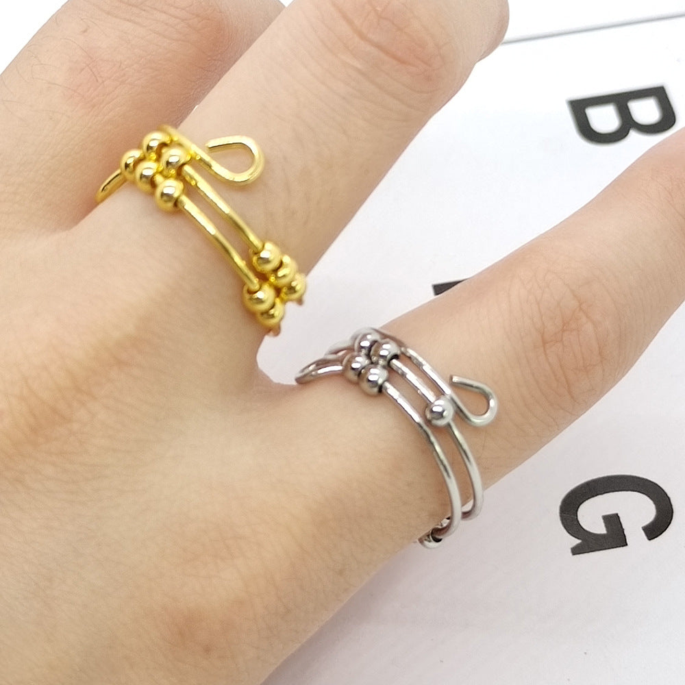 Open Adjustable Decompression Stainless Steel Anxiety Rings