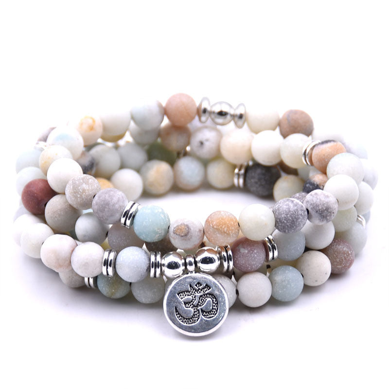 Women's Natural Stone Faith Inspirational Beads Elastic Bracelets