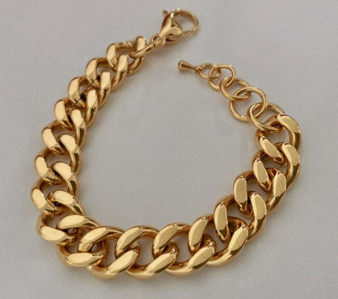 Stainless Steel Gold Thick Female Stylish Bracelets