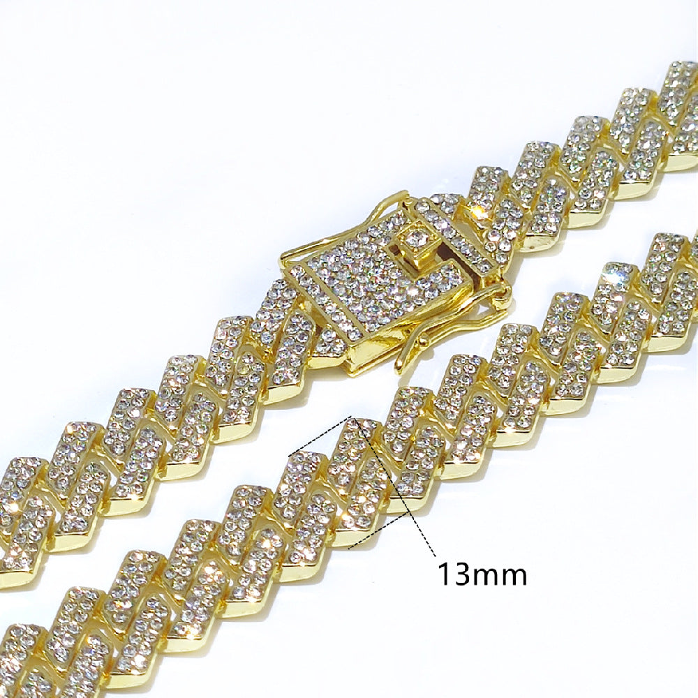 Women's & Men's Style Cuban Link Chain Full Diamond Necklaces