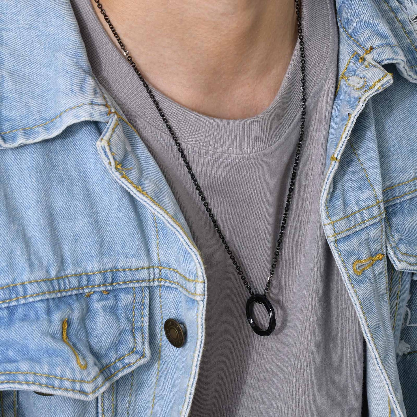Men's Ornament Stainless Steel Viking Mobius Color Necklaces