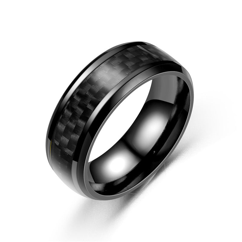 Fashion Personality Carbon Fiber Titanium Steel Rings