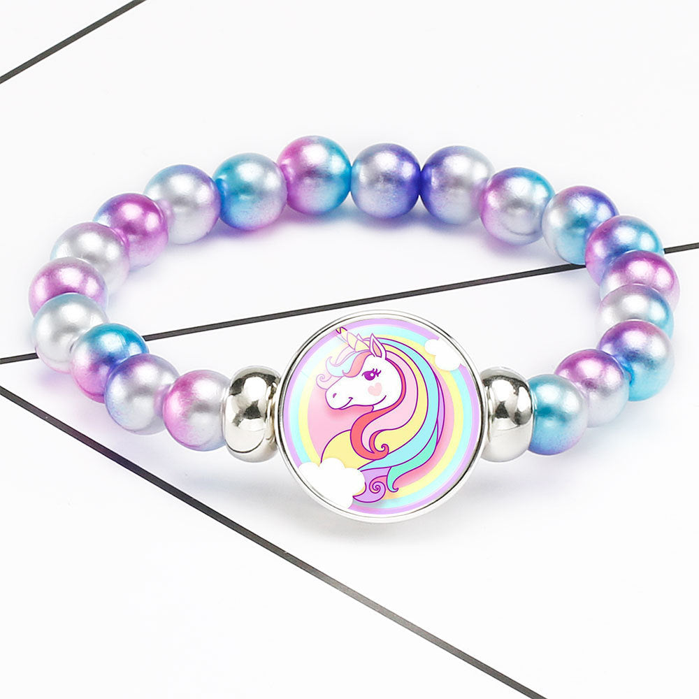 Children's Creative Cartoon Unicorn Telescopic Pegasus Rainbow Bracelets