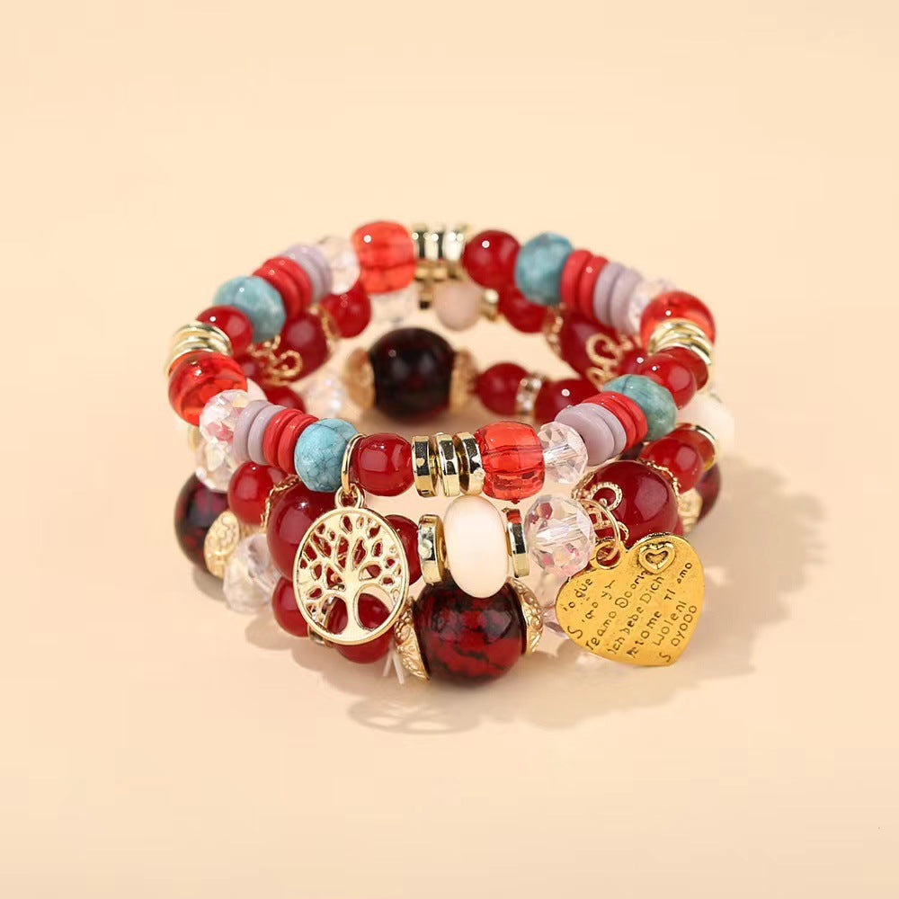 Bohemian Combination Peach Heart Love Jewelry Bracelets