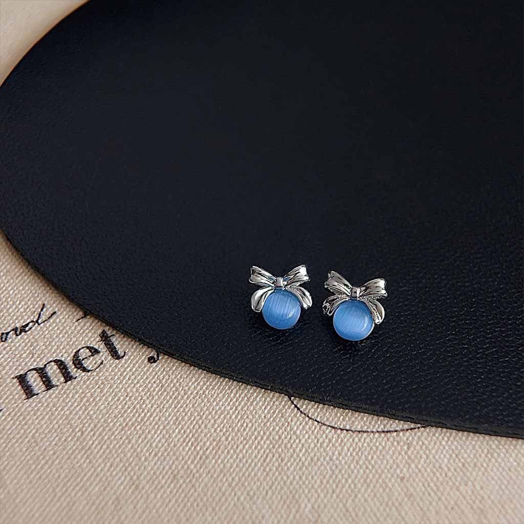 Fresh Blue Star Ear Female Design Zircon Planet Earrings