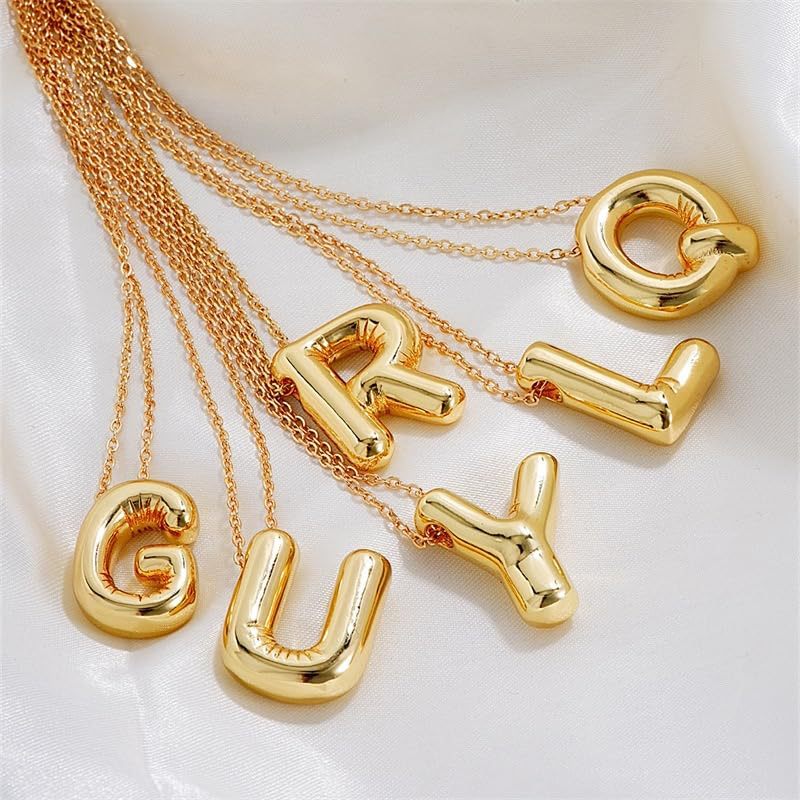 Balloon Glossy Letter Chubby Fashion Simple Necklaces