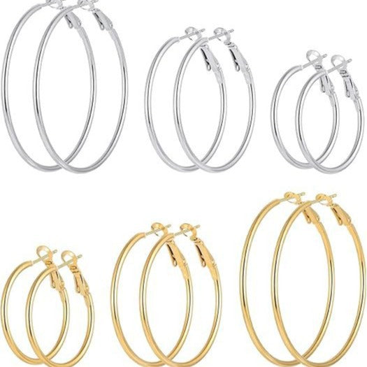 Women's Ornament Stainless Steel Gold-plated Titanium Big Earrings