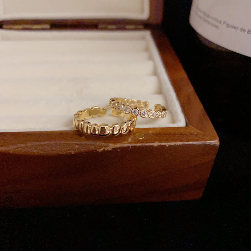 High-grade Open Female Trendy Cold Simple Rings