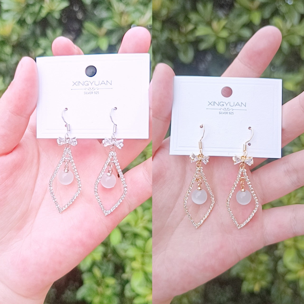 Women's Simple Three Pairs Of White Collar Earrings