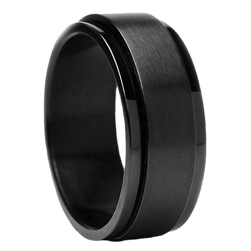 Men's Stylish Matte Stainless Steel Rotatable Decompression Rings