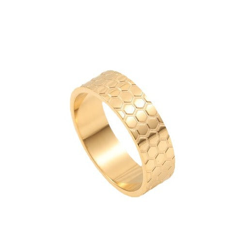 Simple Honeycomb Pattern Titanium Steel Gold Bracelets