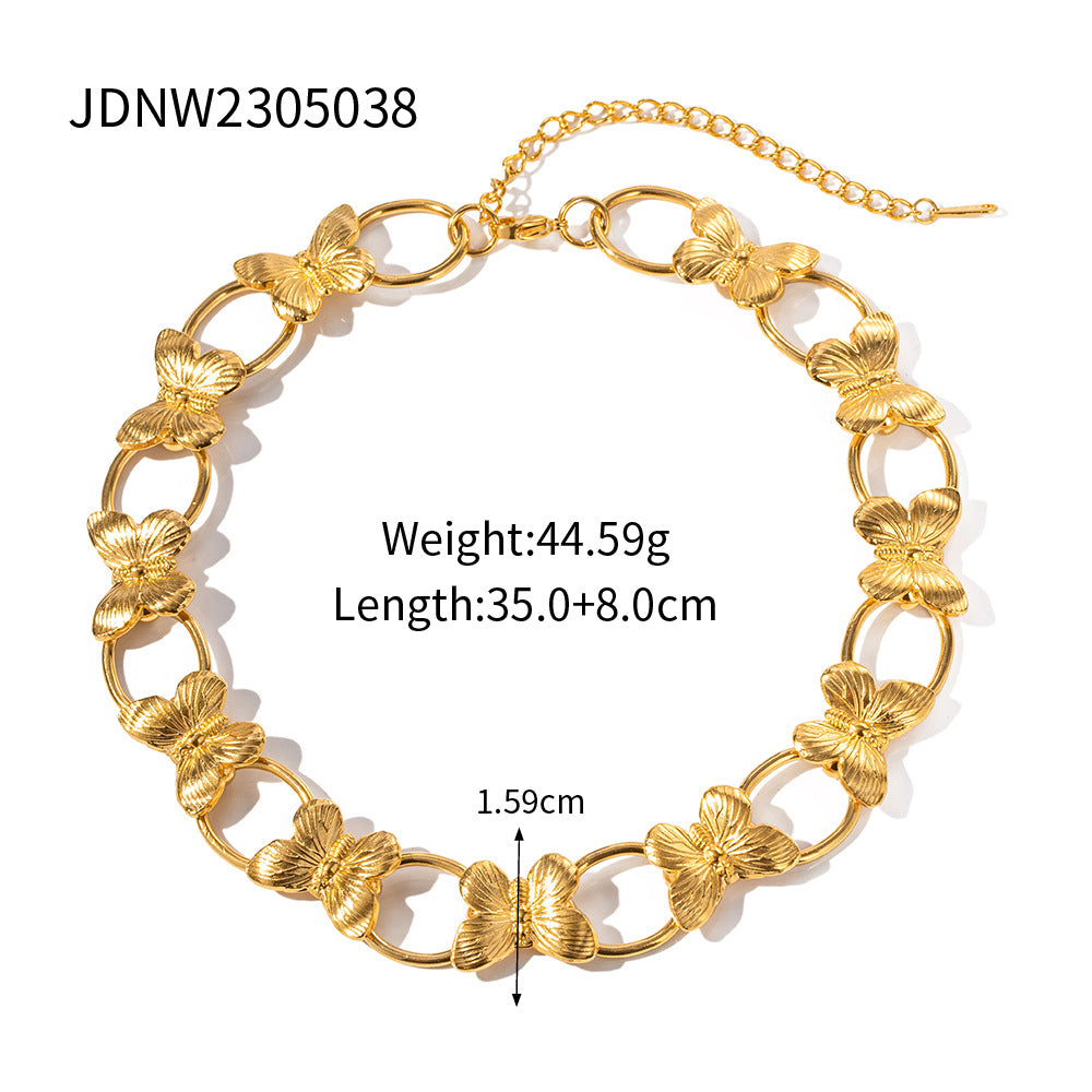 Women's Ornament Real Gold Plated Inlaid Zircon Shop Necklaces