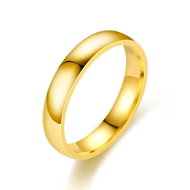Titanium Steel Female Simple Glossy Couple Ring