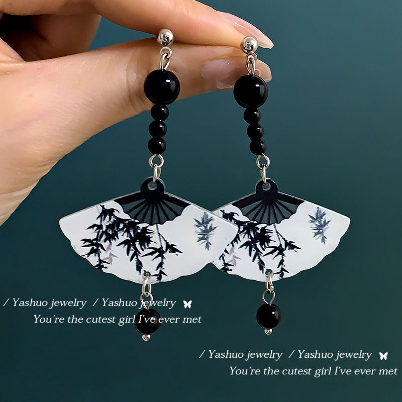 Women's Chinese Style High Sense Skirt Antique Eardrops Earrings