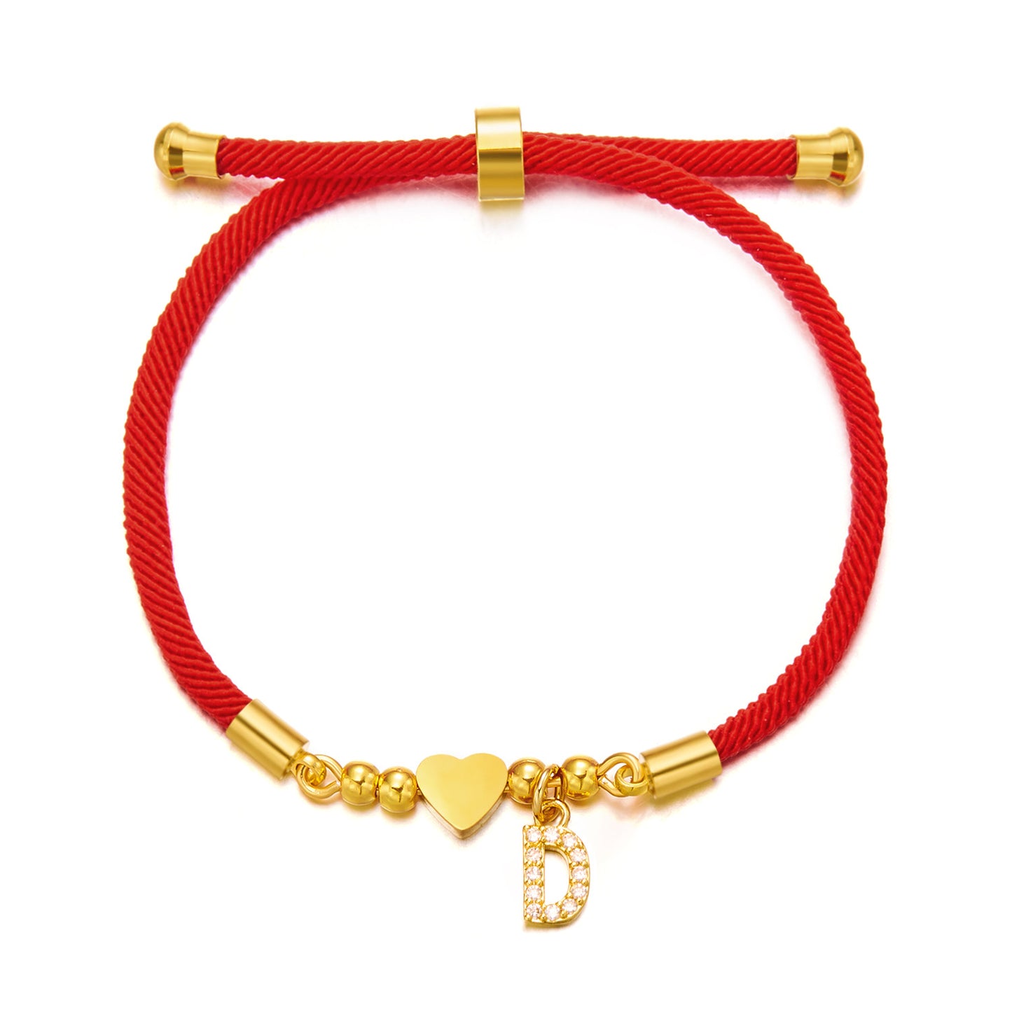 English Letter Fashion Red Rope Stainless Steel Bracelets