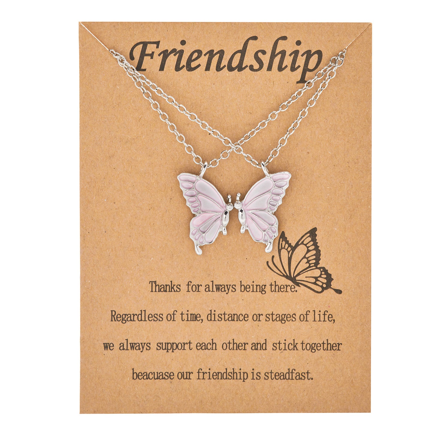 Butterfly Two-piece Paper Card Set Girlfriends Graduation Necklaces