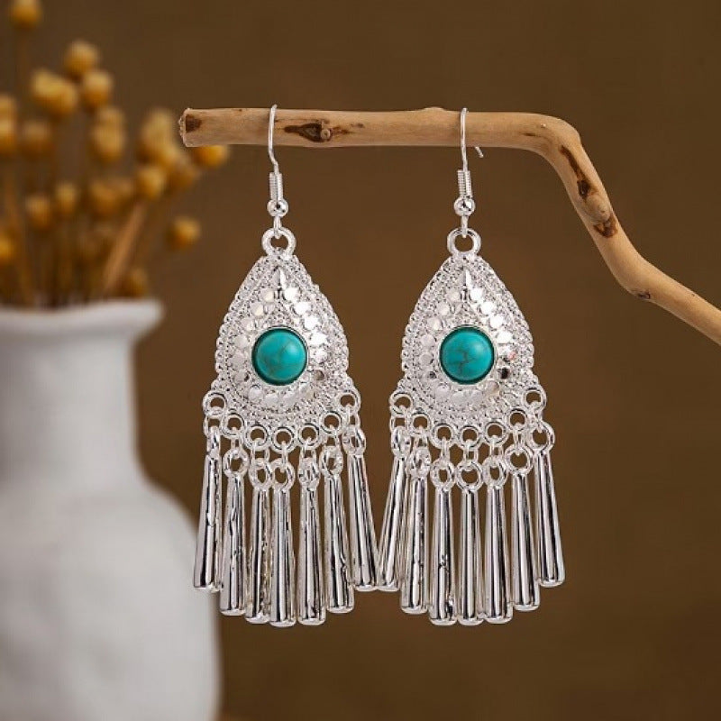 Imitation Miao Sier Ethnic Style Peacock Earrings