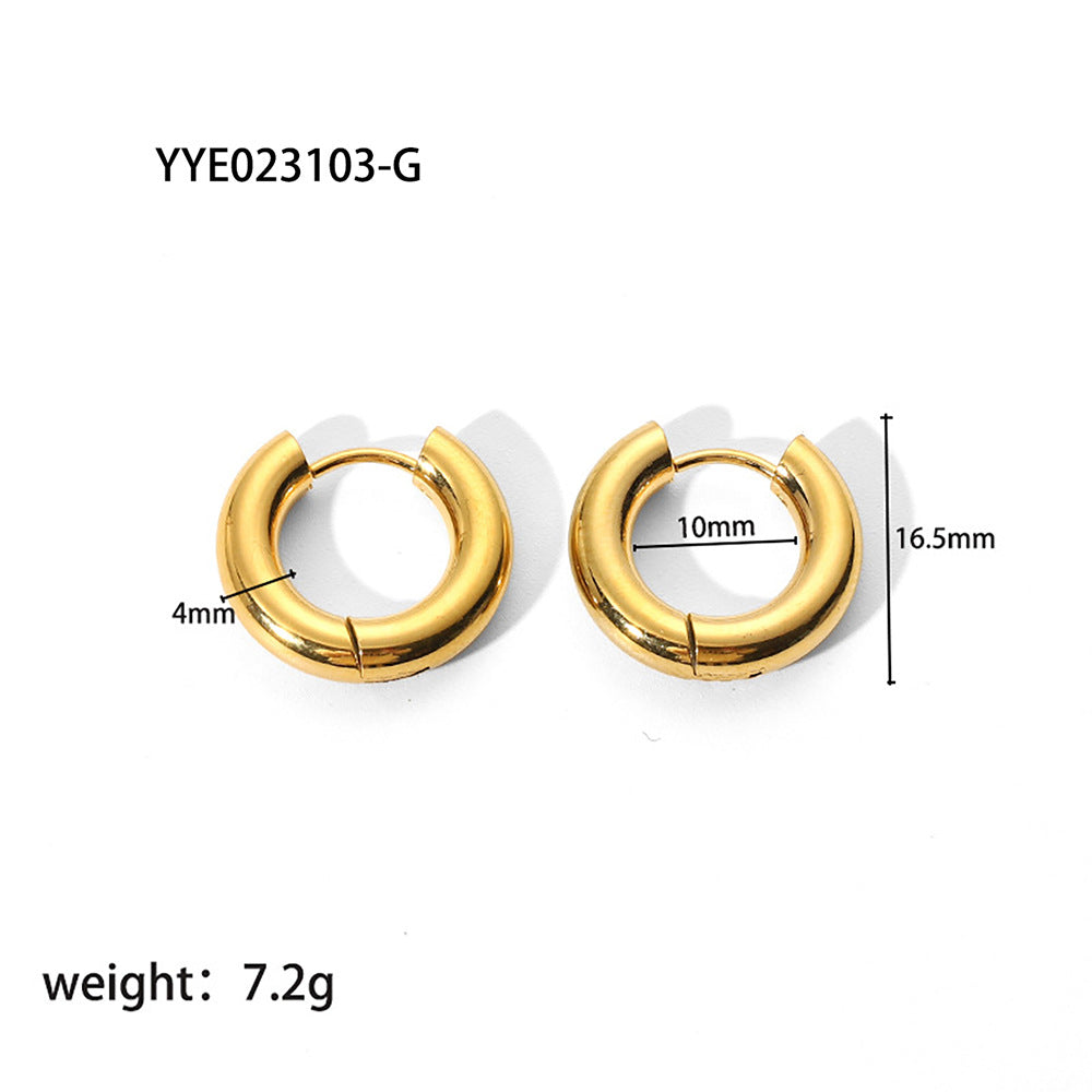 Trendy Simple Light Luxury Design Sense Titanium Steel Earrings