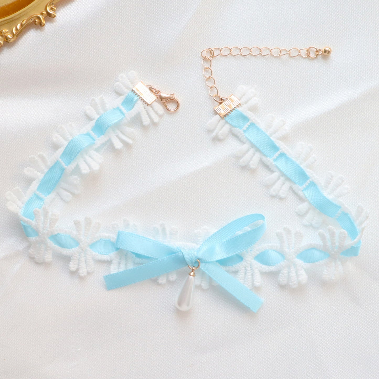 Lolita Ribbon White Lace Maid Clavicle Necklaces