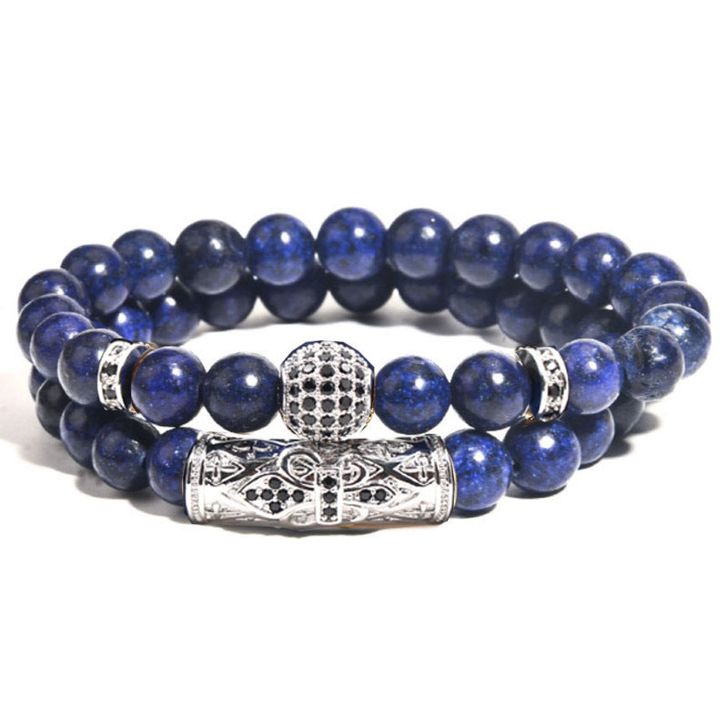 Men's Micro Inlay Ball Elbow With Diamond Bracelets