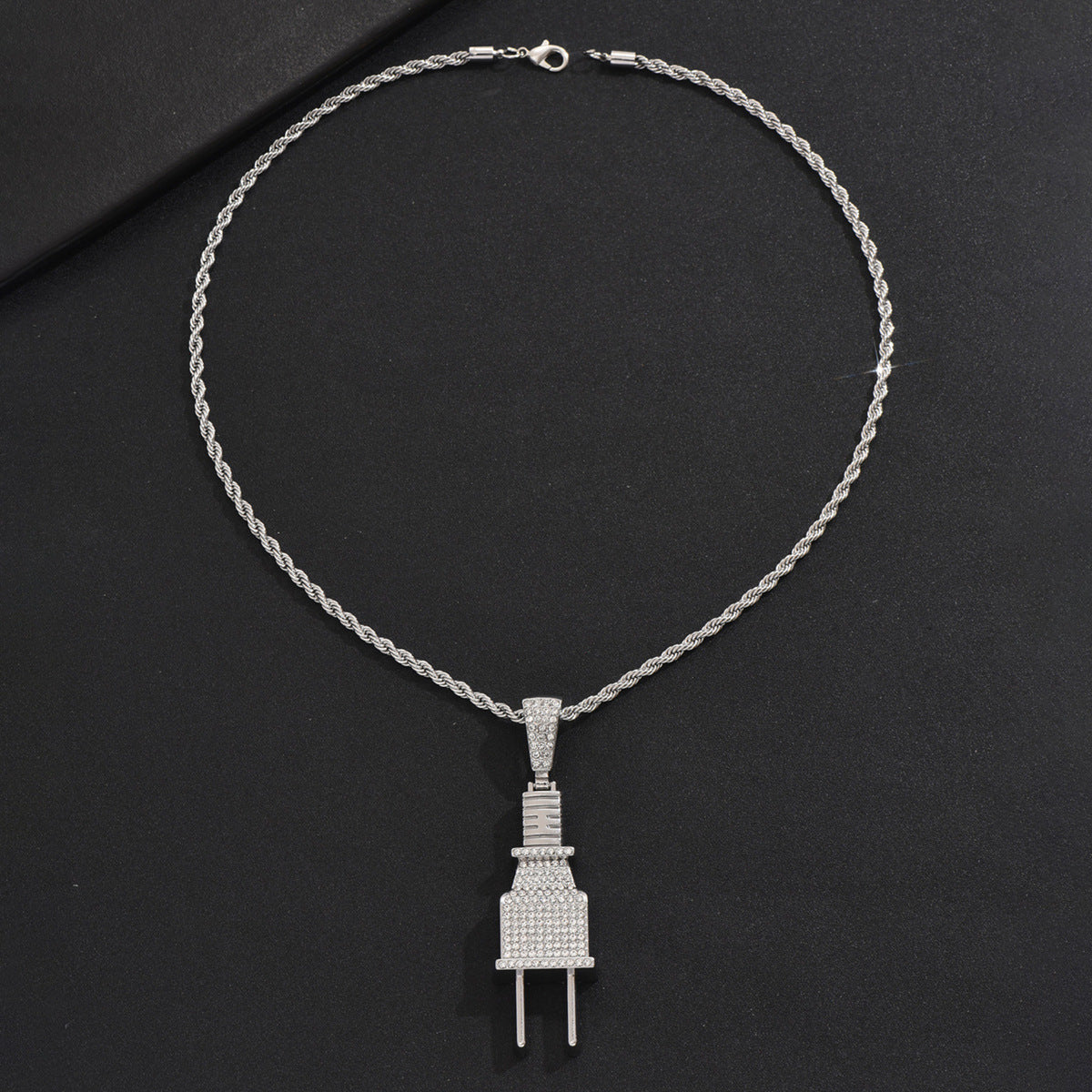 Men's Zircon Cross Design Clavicle Chain Hip Necklaces