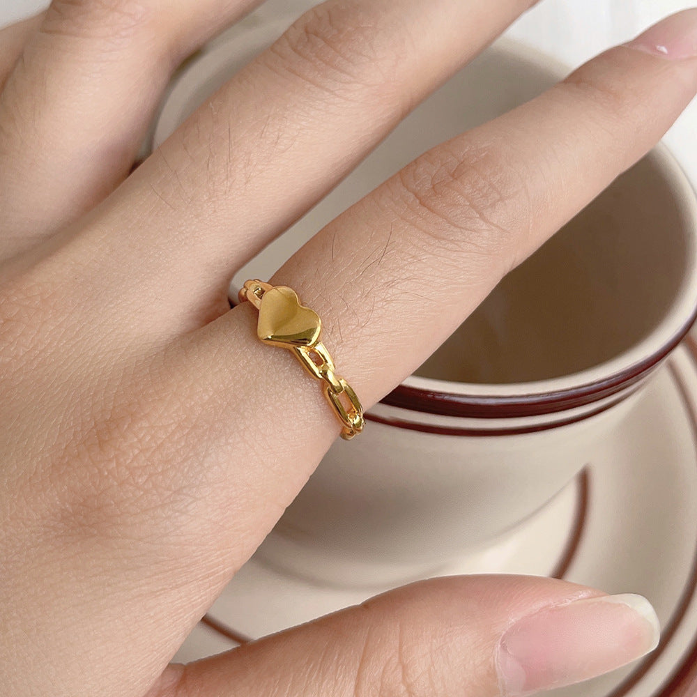 Design Hollow Gold Plated Fashion Geometric Rings
