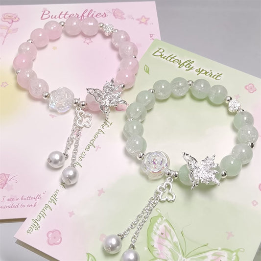 Children's Style Sweet Butterfly Pearl Small Fresh Bracelets