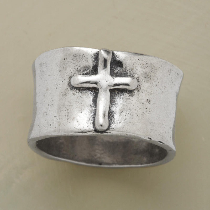 Face Shank Vintage Cross Style Popular Ring
