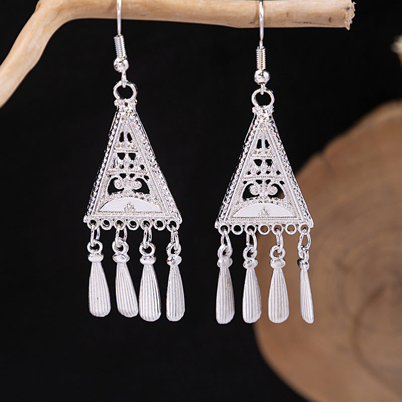 Imitation Miao Sier Ethnic Style Peacock Earrings