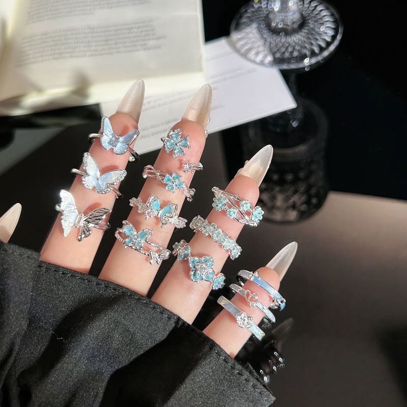 Flower Light Luxury Temperament Female Niche Summer Unique Design Sense Ring