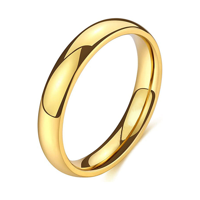 Glossy Titanium Steel Wedding Couple Engagement Stainless Ring
