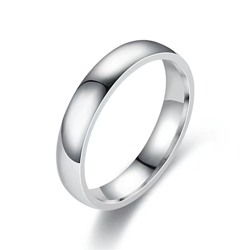 Titanium Steel Female Simple Glossy Couple Ring