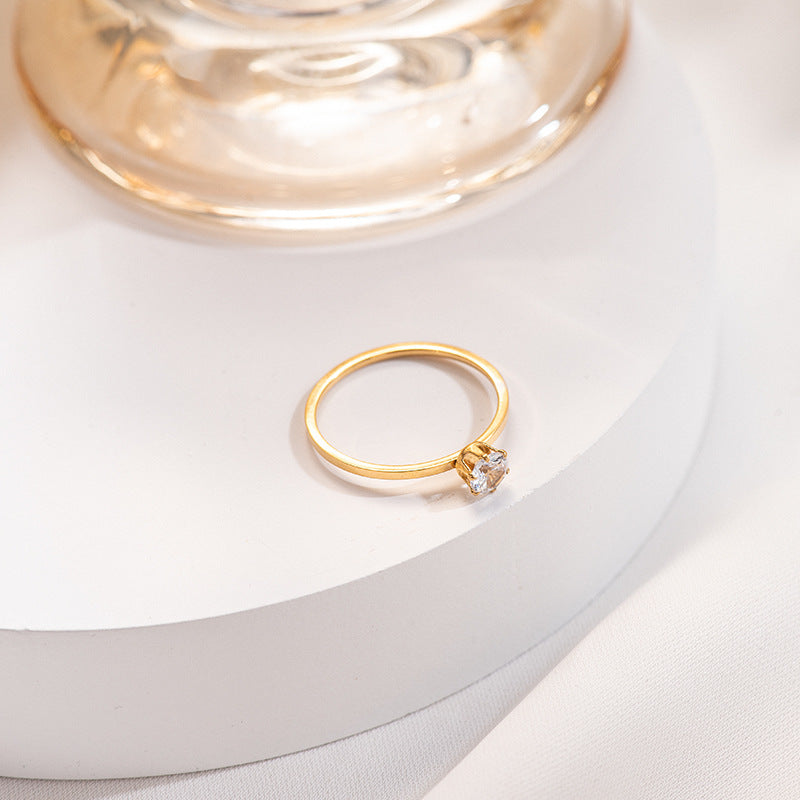 Women's Diamond Fashion Personalized Niche Design Titanium Rings