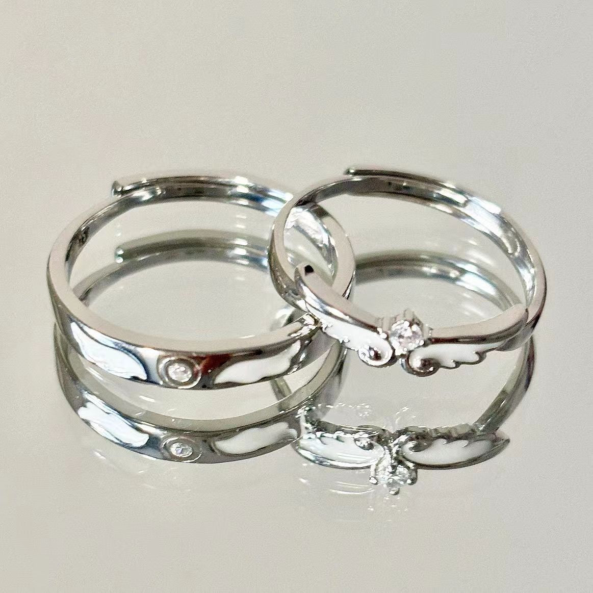 Wings Couple Design High Sense Luminous Gift Present Rings