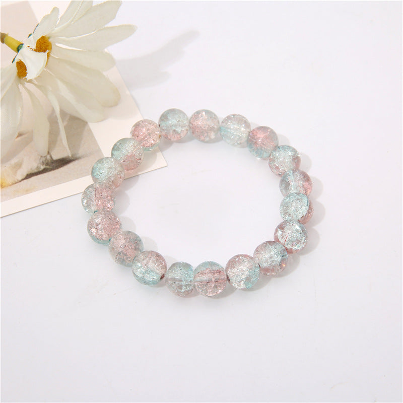 Floral Glass Two-color Pliable Temperament Hand Toy Bracelets