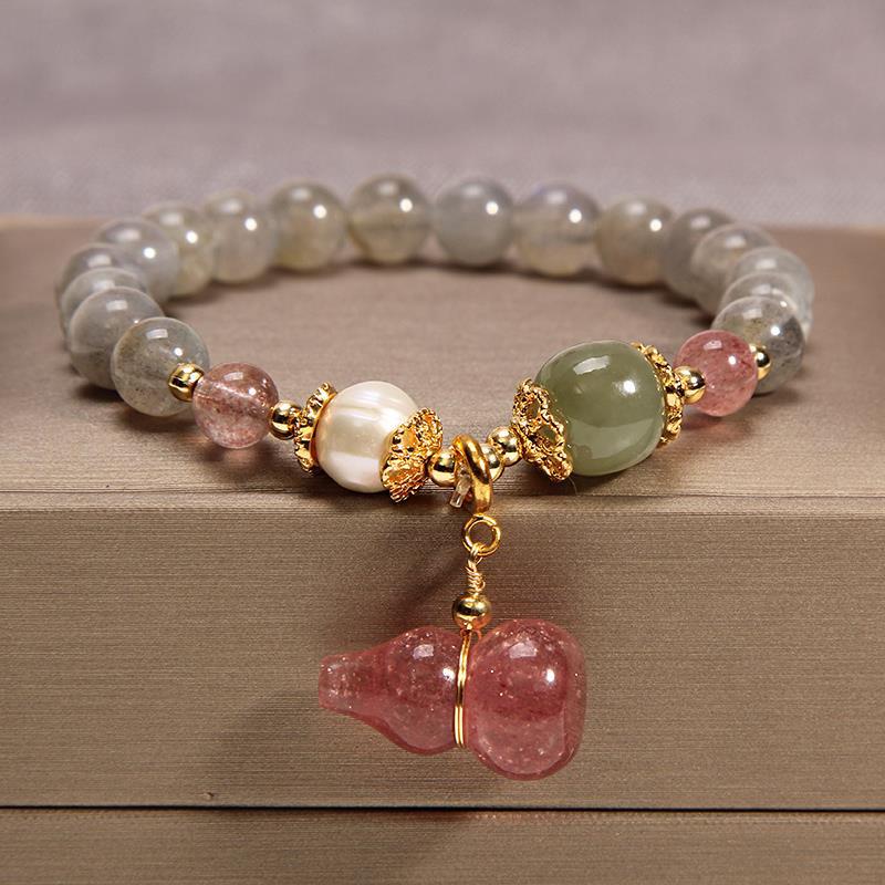 Women's Natural Garnet Crystal Jewelry Girlfriend Gifts Bracelets