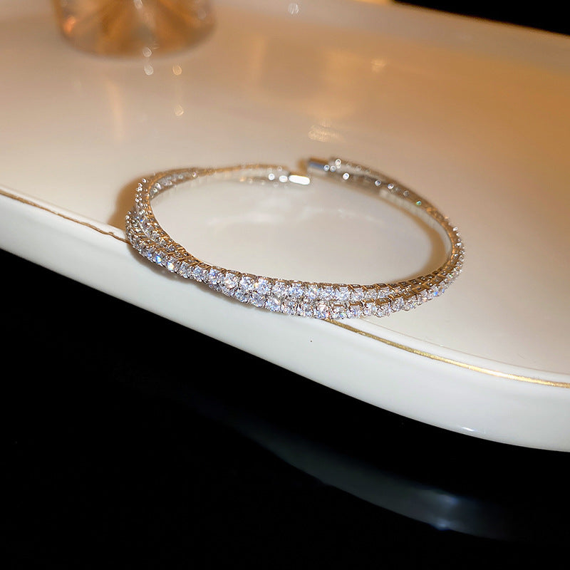 Women's Light Luxury High-grade Zircon Bangle Niche Bracelets