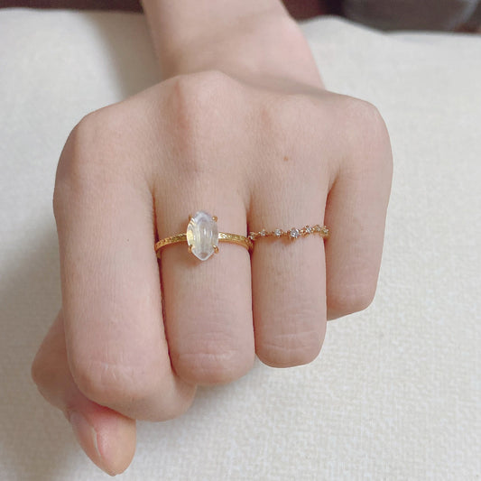 Light Jewelry V-shaped Small Diamond Sier Rings
