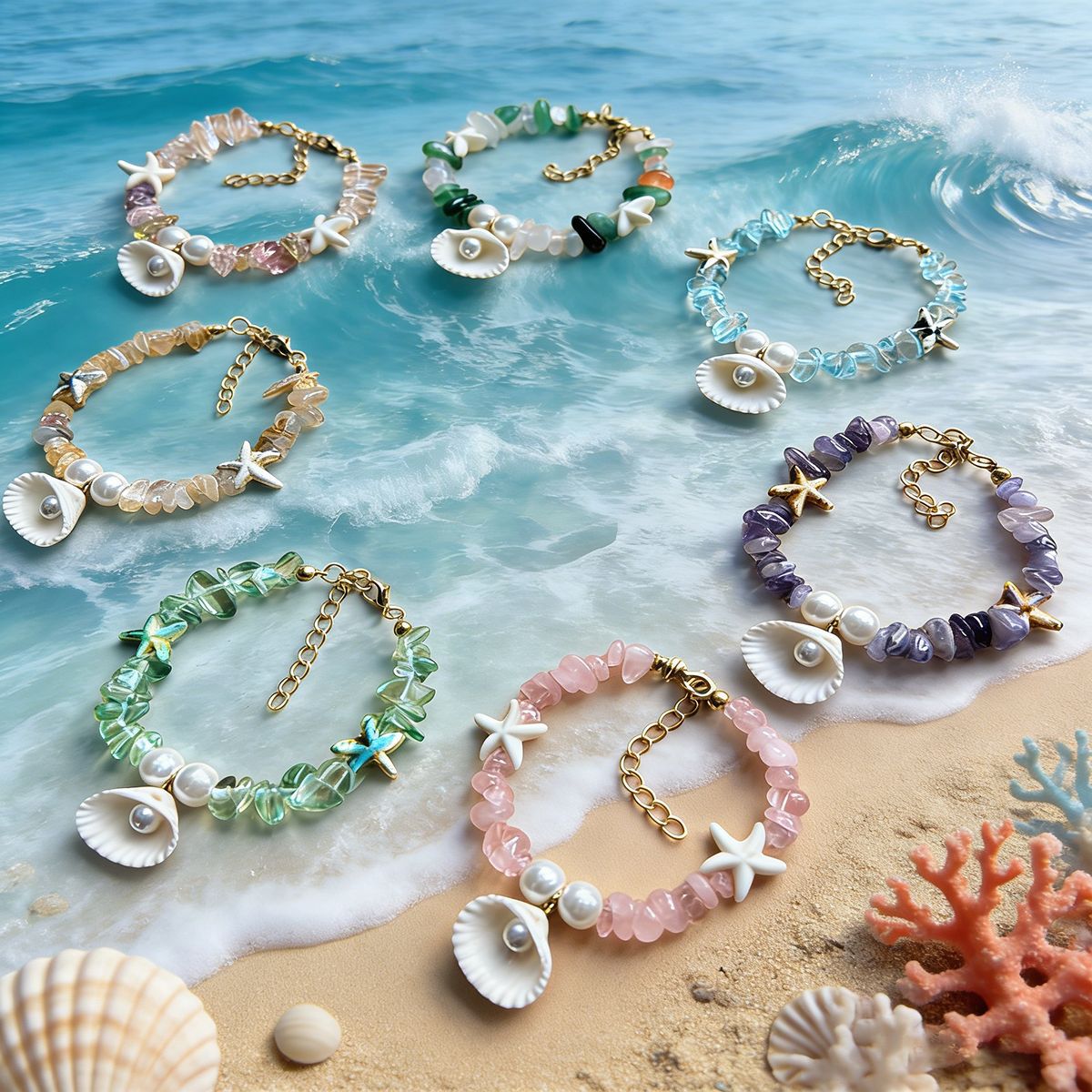 Fresh Starfish Shell Ocean Dopamine Seaside Bracelets
