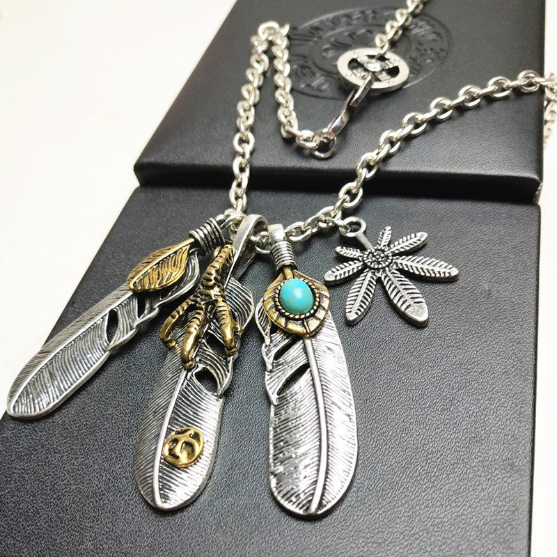 Women's & Men's Shawn Feather Sweater Chains Short Summer Clavicle Necklaces