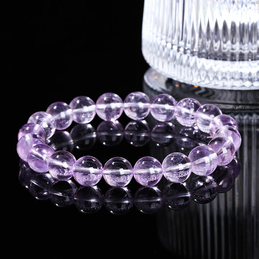 Natural Iced Lavender Amethyst Crystal Transparent Bracelets