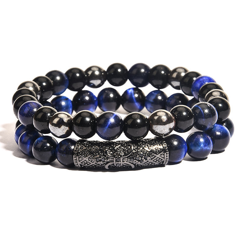 Men's Micro Inlay Ball Elbow With Diamond Bracelets