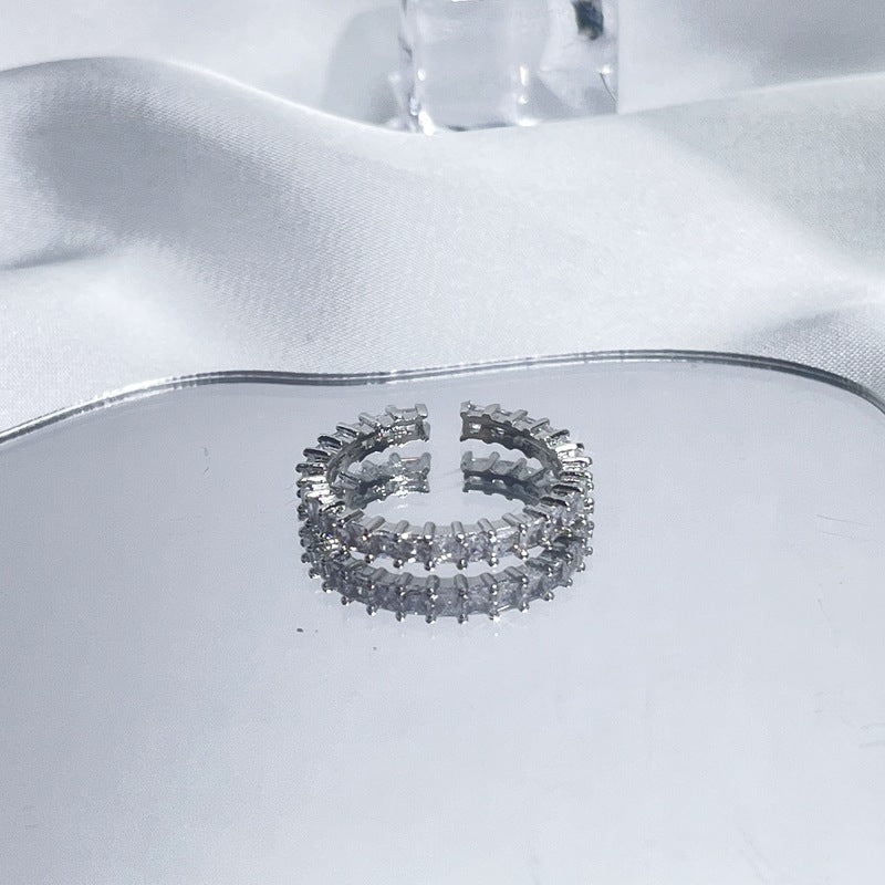 Luxury High-grade Full Diamond Open-end Zircon Rings